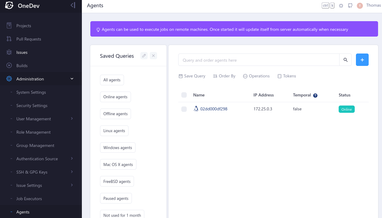 Agent setup